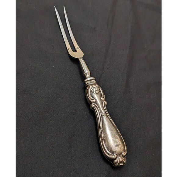 ‎Vintage Sterling Silver Handle Meat Serving Carving Fork Sheffield England - Picture 1 of 6